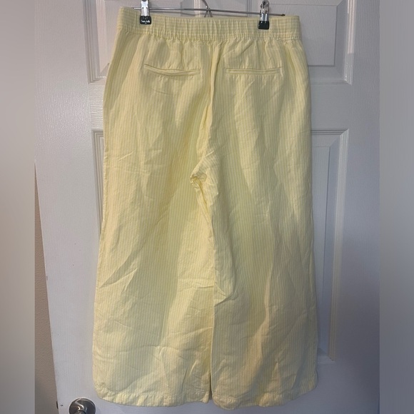 Loft. Size small wide leg linen yellow striped pants - Picture 5 of 15